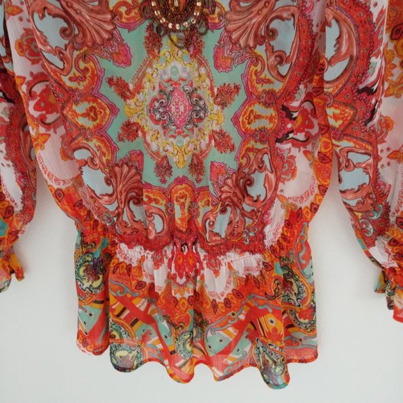 Mushkaby Sienna Rose beaded blouse - Picture 3 of 5